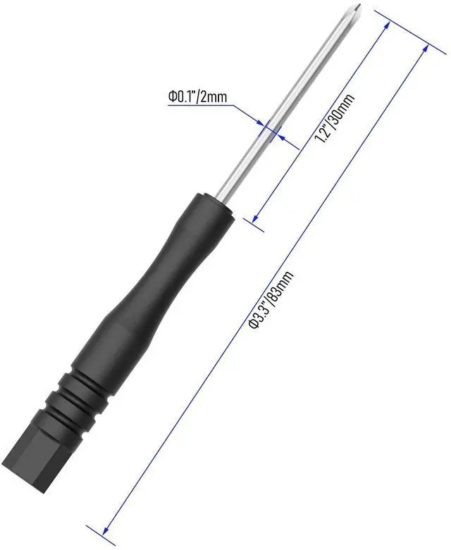 Alt view image 2 of 5 - 10 Pcs Mini Phillips Screwdriver, 2mm Cross Head, 83mm, Black | 3.27" Total Length, Non-slip Handle,