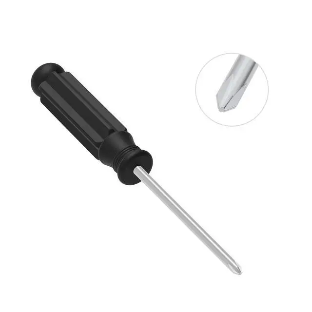 Alt view image 4 of 5 - 2 Pcs Mini Phillips Screwdriver, 2.5mm Cross Head, 92mm, Black | 3.62" Total Length, Non-slip Handle, Non-magnetic for Small Appliances