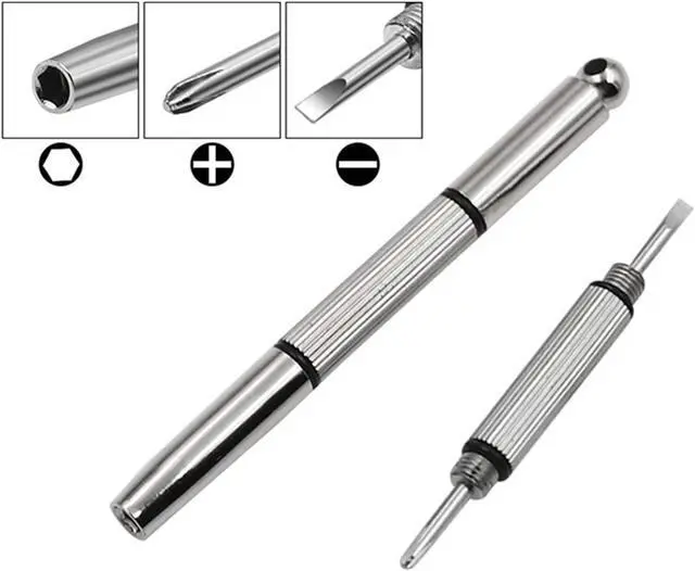 Alt view image 5 of 7 - Multifunctional 3 In 1 Metal Mini Screwdriver Flat For Head Hand Repair Tool Glasses Screwdriver For