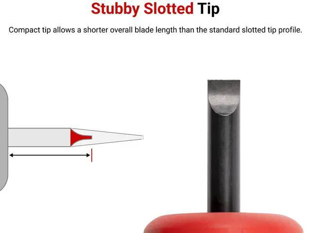 Alt view image 6 of 7 - 1/4 Inch Slotted x 1-1/2 Inch Stubby Screwdriver | 26621 | Made in USA