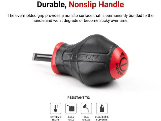 Alt view image 4 of 7 - 1/4 Inch Slotted x 1-1/2 Inch Stubby Screwdriver | 26621 | Made in USA