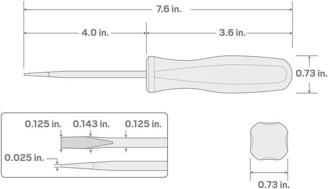 Alt view image 7 of 7 - 1/8 Inch Slotted Hard Handle Screwdriver | DSS31125 | Made in USA