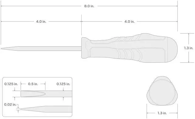 Alt view image 7 of 7 - 1/8 Inch Slotted High-Torque Screwdriver | DHE31125 | Made in USA