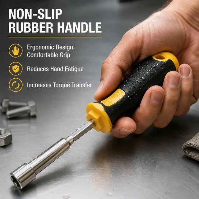Alt view image 4 of 7 - 10mm Socket Screwdriver High-Carbon Steel Hex Nut Driver Key, Deep Hole Sleeve Design for DIY, Han