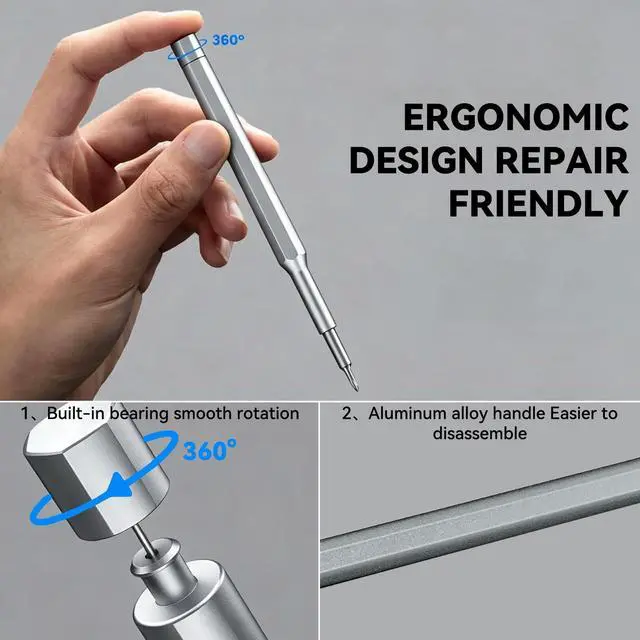 Alt view image 4 of 6 - 24-in-1 Precision Magnetic Screwdriver Set for Electronics Repair | Includes 24 S2 Steel Bits with A