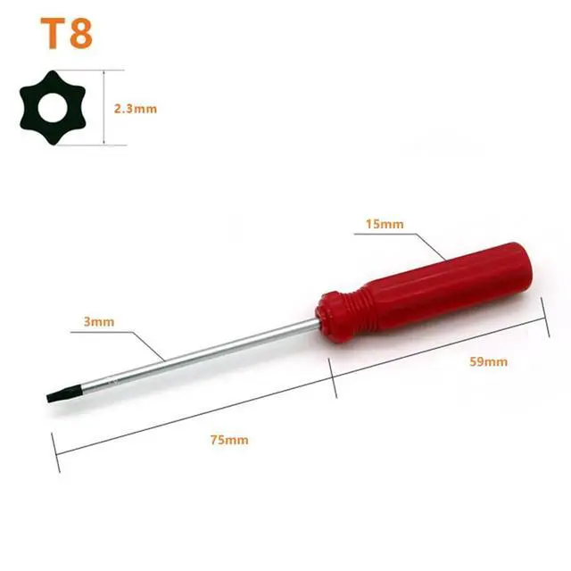 Alt view image 4 of 4 - T6 T8H T10H Torx Screwdriver Set with 2 Nylon Spudgers, 75 mm Screwdriver Repair Tool Set for PS3, P