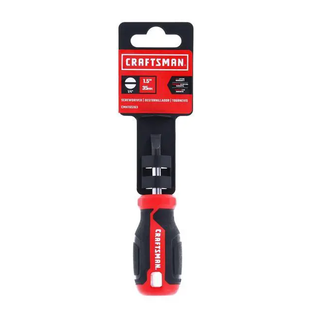 Alt view image 3 of 4 - Screwdriver SL1/4 in. x 1.5 in. Compact Slotted, Magnetic Tip, Easy Grip (CMHT65163)