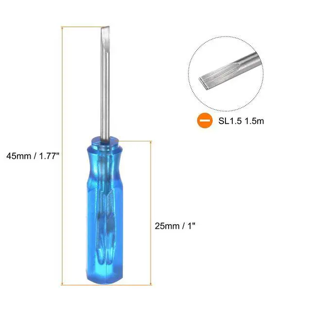 Alt view image 2 of 6 - 2Pcs SL1.5 Mini Slotted Screwdriver 1.5mm Magnetic Flat Head 45mm Length for Small Appliances Repair