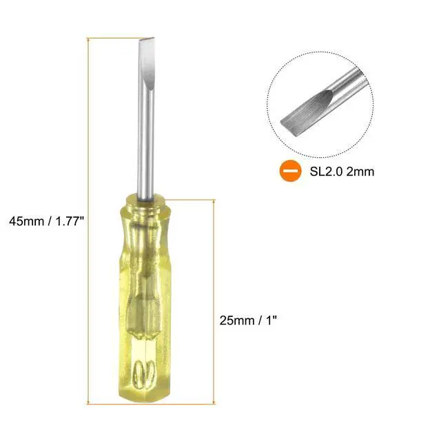 Alt view image 2 of 6 - 4Pcs SL2.0 Mini Slotted Screwdriver 2mm Magnetic Flat Head 45mm Length for Small Appliances Repairs,
