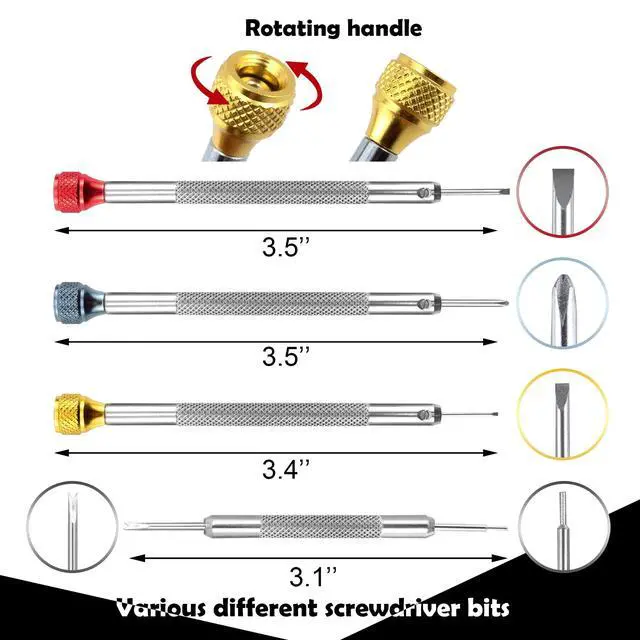 Alt view image 4 of 7 - Precision Screwdriver Set with Tweezers, Watch Screwdriver Micro Watchmakers Screwdrivers for Watche