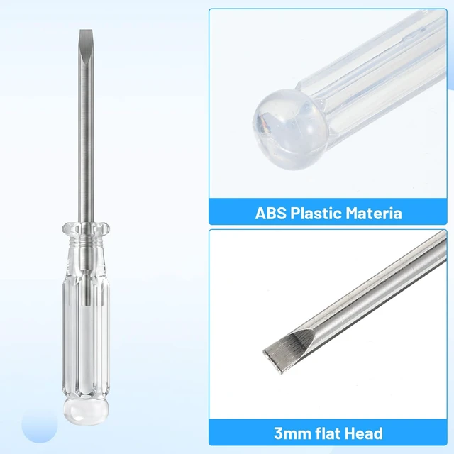 Alt view image 4 of 7 - 10PCS Small Flat Head Screwdriver, Mini Slotted Screwdriver, 3.0mm Flat Head, 92mm Length, For Small Appliances, Electronics, Glasses, Watch Repair