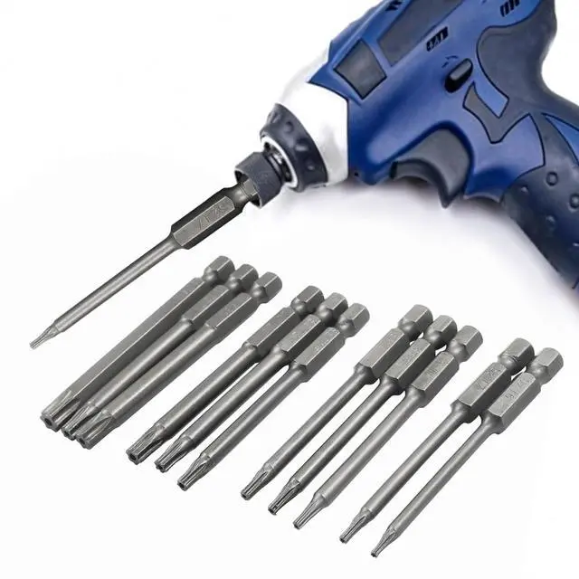 Alt view image 4 of 5 - 11 Piece Alloy Steel Magnetic Screwdriver, 3 Inch T6-T40 | Star Driver Bit Set, Tamper Proof Torx Bi