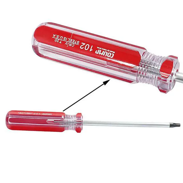 Alt view image 4 of 5 - T20 Security Torx Screwdriver Magnetic 7in Cr-V Red Handle | Magnetic Tip Holds Screws Firm, 4in Wor