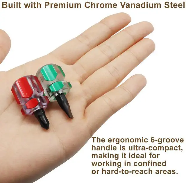 Alt view image 5 of 5 - 4 PCS Dedicated Screwdriver Set | with Flat Head and Phillips Head, Mini Stubby Tools Short Screwdri