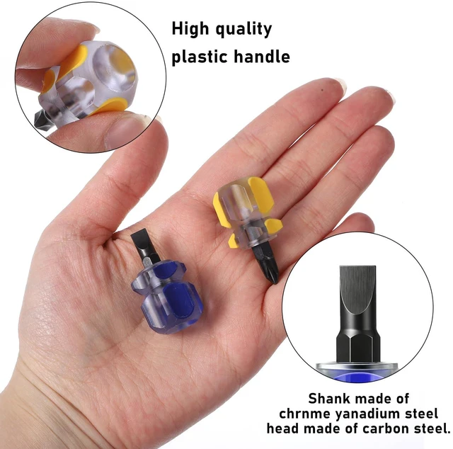 Alt view image 2 of 6 - 4Pcs Stubby Screwdriver Small Short Sewing Machine Screwdrivers Small Flat Head Screwdriver Tiny Phi