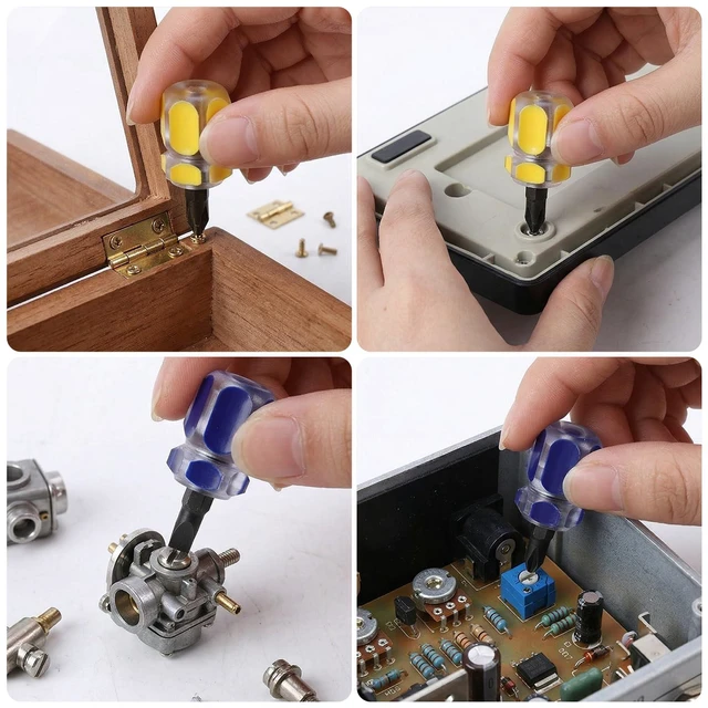 Alt view image 5 of 6 - 4Pcs Stubby Screwdriver Small Short Sewing Machine Screwdrivers Small Flat Head Screwdriver Tiny Phi