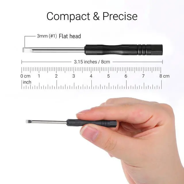 Alt view image 2 of 2 - 15PCS Small Flat Head Screwdriver Mini Slotted Screwdriver | 3.0mm Flat Head 83mm Length Pocket Scre