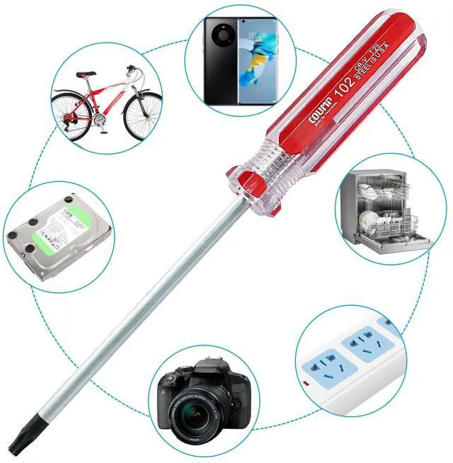 Alt view image 5 of 5 - T20 Torx Star Security Screwdriver | Magnetic Tip, PVC Insulated Handle, High Carbon Steel, Electron