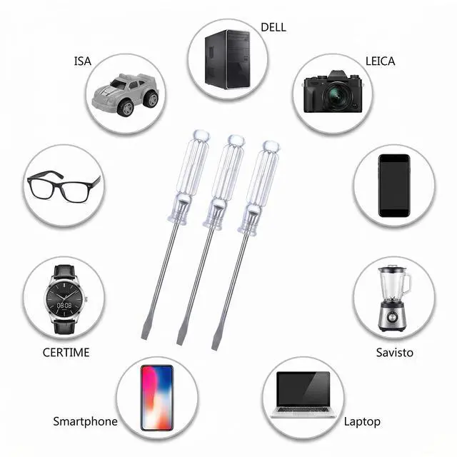 Alt view image 5 of 7 - 3 Pcs Mini Flat Head Screwdriver, 3.0mm Small Slotted Precision Screwdriver | 5 Inch Small Laptop Sc