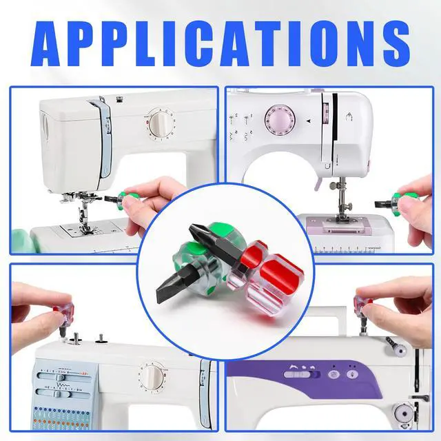 Alt view image 6 of 7 - 2 Pcs Sewing Machine Screwdriver | 6mm Phillips and Flat Head Tips, Stubby Screwdriver Set, Ultra Mi