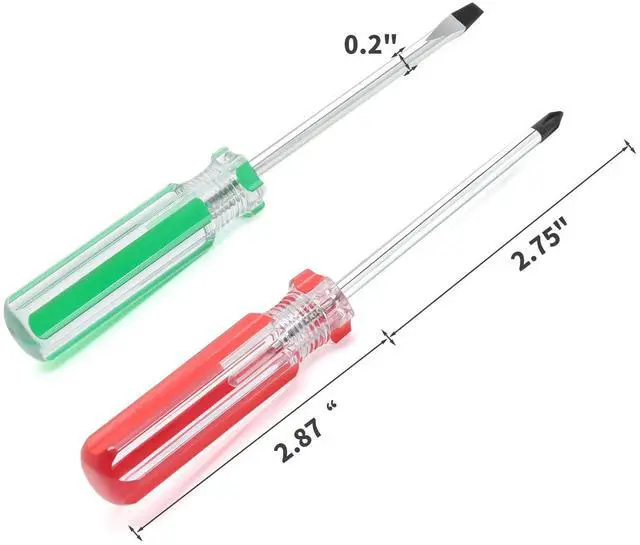 Alt view image 2 of 7 - Magnetic Screwdriver Set 2 PCS, 3 Inch Steel Shaft 5mm Phillips | 5 x 75mm Phillips, Flat Head Tips