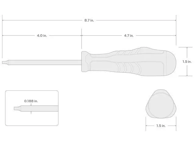 Alt view image 7 of 7 - S1 High-Torque Black Oxide Blade Screwdriver | 26821 | Made in USA