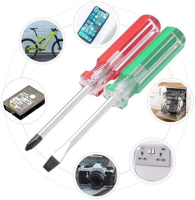 Alt view image 5 of 7 - Magnetic Screwdriver Set 2 PCS, 3 Inch Steel Shaft 5mm Phillips | 5 x 75mm Phillips, Flat Head Tips