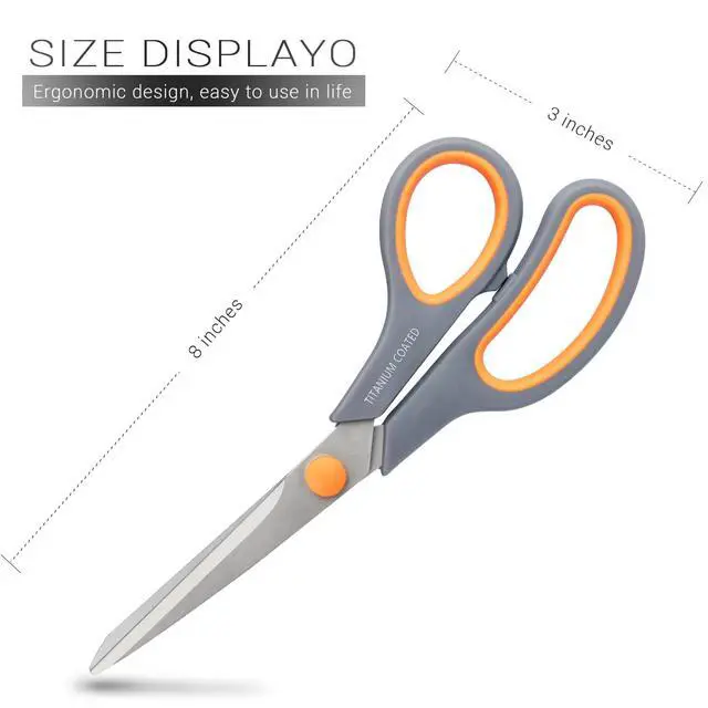 Alt view image 2 of 7 - 8" Multipurpose Titanium Coated Sturdy Sharp, Gray, 1 Pack | Right/Left Handed Comfort-Grip Handles,