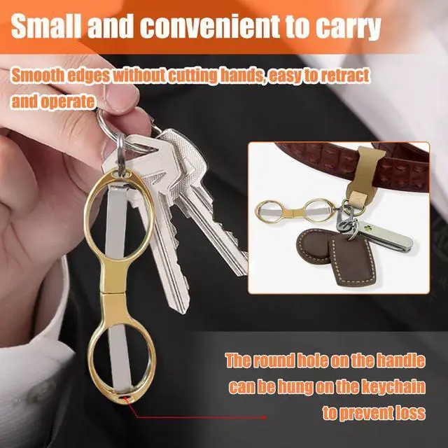 Alt view image 6 of 7 - 2PCS Folding Scissors, Portable Travel Scissor, Gift for Men Glasses Shaped Mini Shear Telescopic Cu