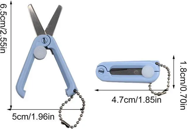 Alt view image 3 of 7 - White Folding Scissors Safe Portable Travel Scissors Foldable Telescopic Cutter Pocket Mini Scissor