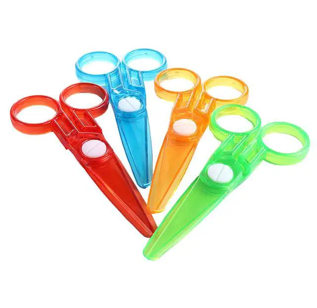 Alt view image 3 of 5 - Plastic Safe Scissors, 6 Pcs Random Color 4.7 Inch Plastic Scissors No Harm to Hands for DIY Cutting