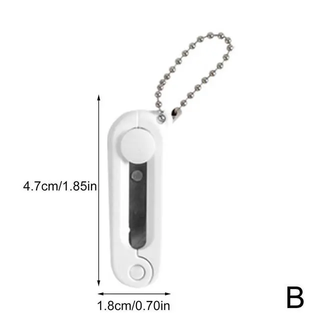 Alt view image 2 of 7 - White Folding Scissors Safe Portable Travel Scissors Foldable Telescopic Cutter Pocket Mini Scissor