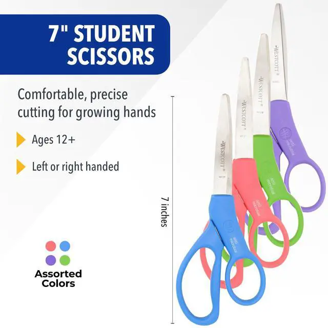 Alt view image 2 of 7 - GEM Crystal-Design Scissors for Kids Ages 12+ - Back to School Essentials and Classroom Supplies - 7