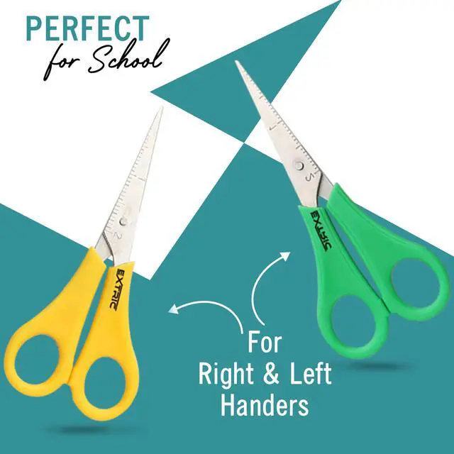 Alt view image 5 of 6 - Scissors 4 Count Pointed Kids Scissors right and left-handed scissors variety colors scissors for sc