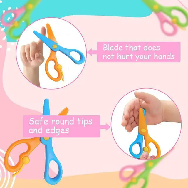 Alt view image 3 of 6 - 2Pcs Safety Scissors for kids Blunt Tip Toddler Training Scissors, Colorful | ABS, Anti-Pinch Design