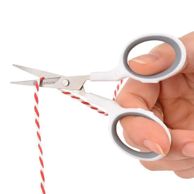 Alt view image 5 of 6 - 4" Embroidery Scissors with Curved Titanium-Bonded Blades for Flush Trimming, Crafting, Sewing & Mor
