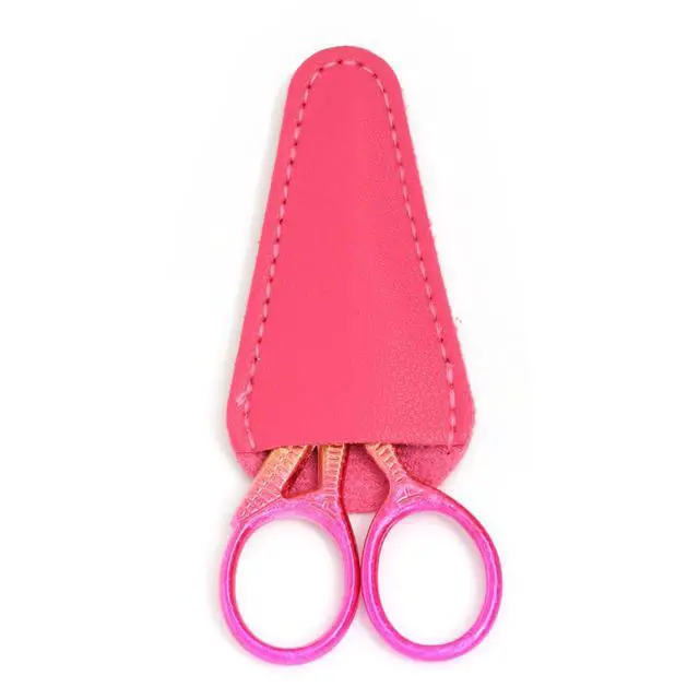 Alt view image 2 of 7 - 3.6" Sewing Embroidery Scissors with Artificial Leather Cover(Golden Rose) | Stainless Steel Stork S