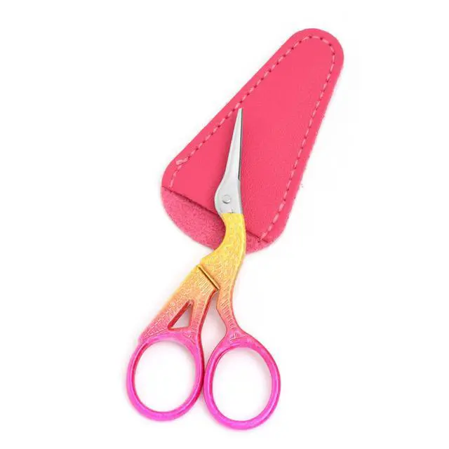 Alt view image 4 of 7 - 3.6" Sewing Embroidery Scissors with Artificial Leather Cover(Golden Rose) | Stainless Steel Stork S