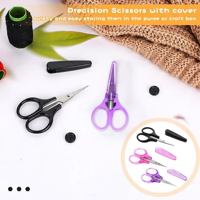 Alt view image 4 of 6 - 3Pcs Small Craft Scissors Sharpest Precise Stainless Steel Cutting Scissor All Purpose Craft Scissor