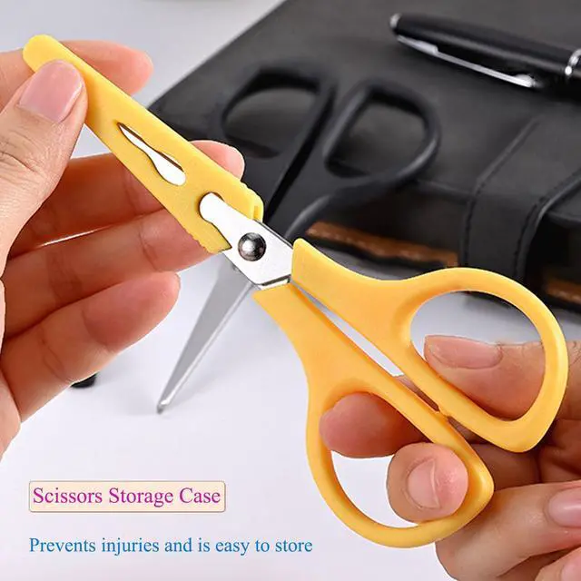 Alt view image 4 of 6 - 2Pcs Medium Scissors, Safety Scissors with Cap, Yellow & Black
