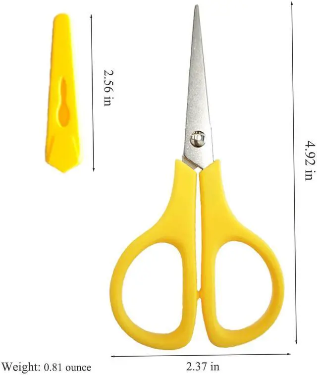 Alt view image 6 of 6 - 2Pcs Medium Scissors, Safety Scissors with Cap, Yellow & Black