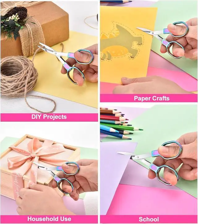 Alt view image 2 of 5 - 2Pcs Mini Folding Scissors, Safe Portable Travel Mini Scissors | Safety Foldable Pocket Badge Small