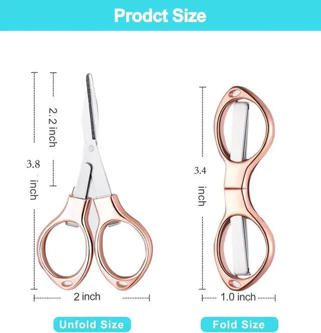 Alt view image 4 of 5 - 2Pcs Mini Folding Scissors, Safe Portable Travel Mini Scissors | Safety Foldable Pocket Badge Small