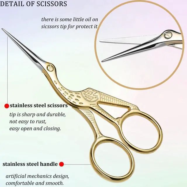 Alt view image 3 of 7 - 4.5Inch Bird Sewing Scissors Craft Threading Scissors with Leather Cover Tassel Stainless Steel Scis