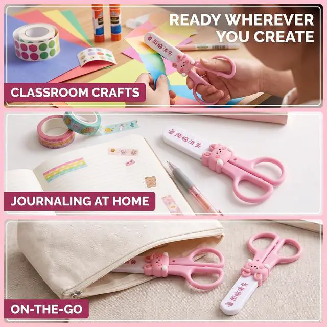 Alt view image 6 of 7 - 2 Pcs Pink Multi-Purpose Mini Scissors Portable Functional Stainless Steel Detail Craft Hand for Art