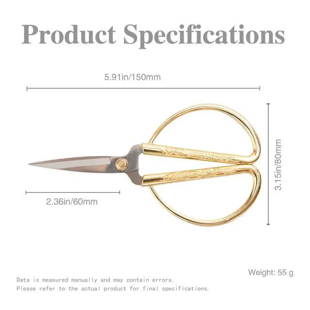 Alt view image 6 of 7 - 3-Pack Fabric Scissors Set for Sewing, 5.1" Gold Embroidery Scissors, 4.1" Thread Snips & 5.1" Dress