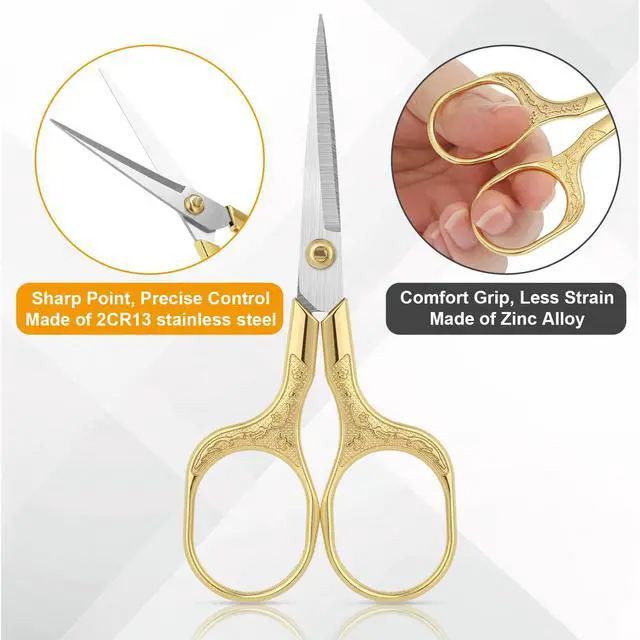 Alt view image 4 of 7 - Small Embroidery Scissors,Set of 2 Sewing & Craft Scissors for Precision Cutting,Stainless Steel Fab