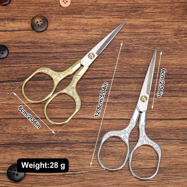 Alt view image 5 of 7 - Small Embroidery Scissors,Set of 2 Sewing & Craft Scissors for Precision Cutting,Stainless Steel Fab