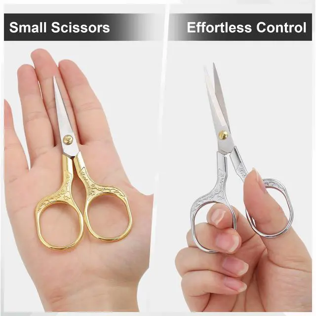 Alt view image 6 of 7 - Small Embroidery Scissors,Set of 2 Sewing & Craft Scissors for Precision Cutting,Stainless Steel Fab