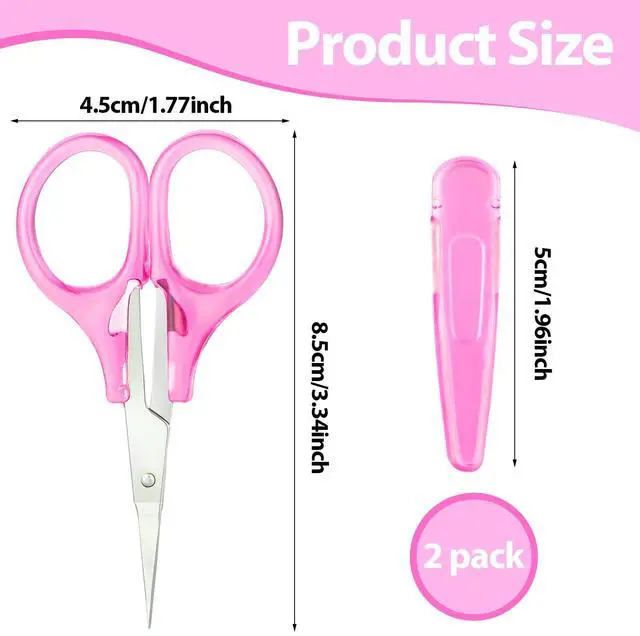 Alt view image 3 of 7 - 2 Pcs Small Scissors All Purpose 3" Sharp Small Travel Scissors with Cover Stainless Steel All Purpo